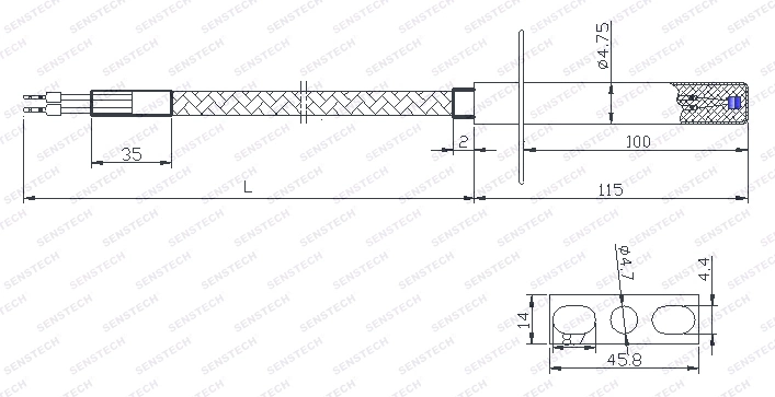 High Temperature Stainless Steel Rtd PT1000 Temperature Sensor Probe