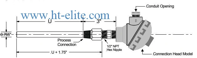 High Temperature Sensors K Type Thermocouple PT100