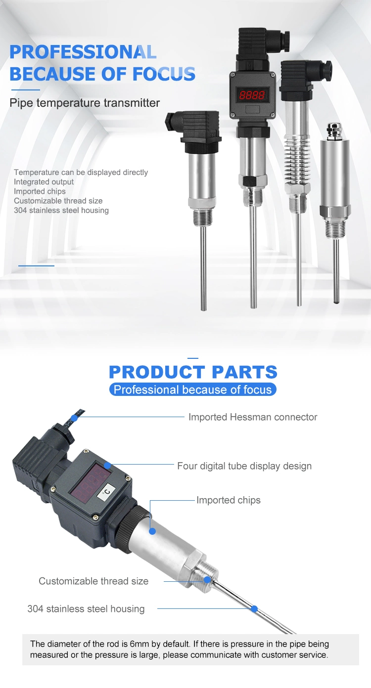 4-20mA Hirschman Connector Rtd PT100 Temperature Transmitter