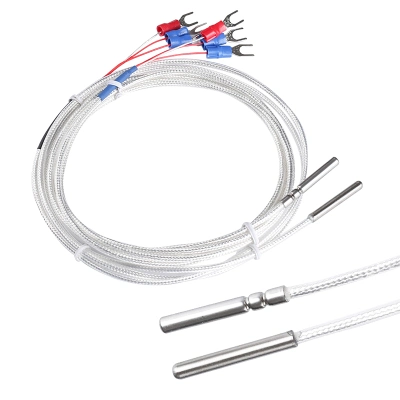 Sensore di temperatura Rtd PT100 Sonda SS304 con cavo PTFE da 1000 mm Resistenza termica PT100 Rtd